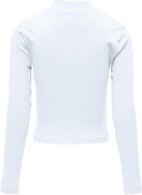 Only KIDS GIRL longsleeve KOGLINEA LIFE wit Meisjes Stretchkatoen Opstaande kraag 122 128