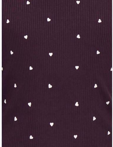 ONLY KIDS GIRL longsleeve met hartjes donkerrood Meisjes Stretchkatoen Ronde hals - Foto 3