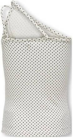Only KIDS GIRL one shoulder top KOGVIOLA met stippen wit zwart Stip 110 116