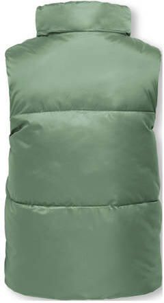 Only KIDS GIRL reversible bodywarmer KOGNEWRICKY groen lichtgroen Meisjes Polyester Opstaande kraag 128