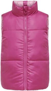 Only KIDS GIRL reversible bodywarmer KOGNEWRICKY roze lichtroze Meisjes Polyester Opstaande kraag 122 - Foto 1