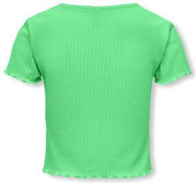 Only KIDS GIRL ribgebreid T-shirt KOGNELLA frisgroen Meisjes Polyester Ronde hals 146 152