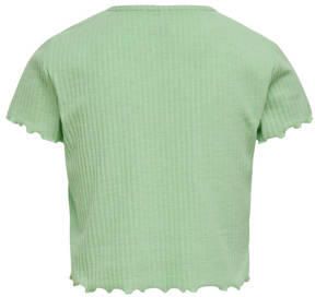 Only KIDS GIRL ribgebreide top KONNELLA lichtgroen T-shirt Meisjes Polyester Ronde hals 110 116