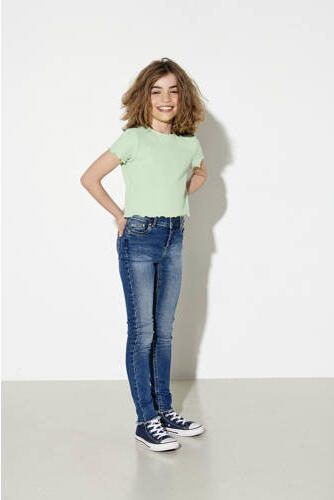 Only KIDS GIRL ribgebreide top KONNELLA lichtgroen T-shirt Meisjes Polyester Ronde hals 110 116 - Foto 2