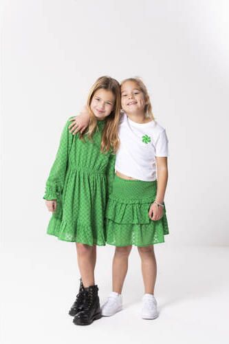 Only KIDS GIRL T-shirt KOGSUN met backprint wit zwart groen Meisjes Biologisch katoen Ronde hals 158 164 - Foto 3