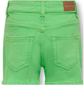 Only KIDS GIRL short KOGROBYN met slijtage felgroen Korte broek Meisjes Katoen 164