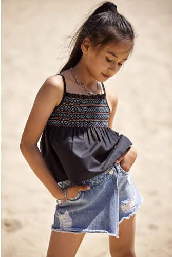 Only KIDS GIRL skort light blue denim Rok Blauw Effen 164 - Foto 3