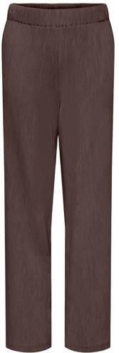ONLY KIDS GIRL straight casual broek met textuur donkerbruin Meisjes Viscose - Foto 3