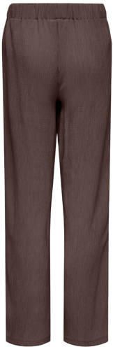 ONLY KIDS GIRL straight casual broek met textuur donkerbruin Meisjes Viscose - Foto 5