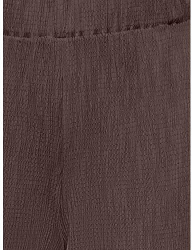ONLY KIDS GIRL straight casual broek met textuur donkerbruin Meisjes Viscose - Foto 4