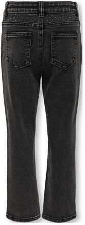 Only KIDS GIRL straight fit jeans KOGEMILY met all over print washed black Zwart Meisjes Stretchdenim 128 - Foto 1