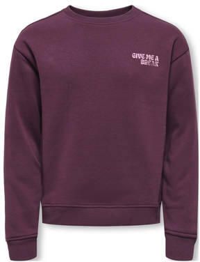 ONLY KIDS sweater donkerrood Printopdruk - Foto 4