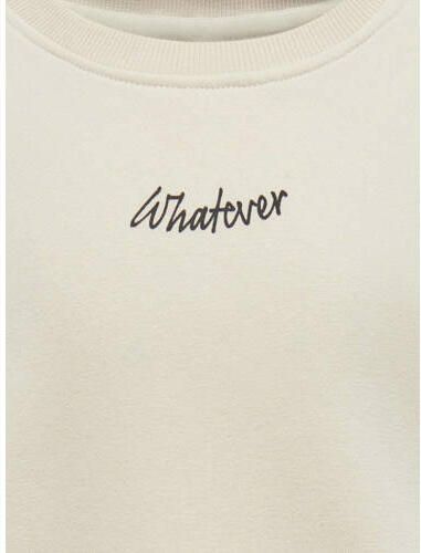 Only KIDS GIRL sweater KOGAUDREY met backprint ecru grijs Backprint 110 116