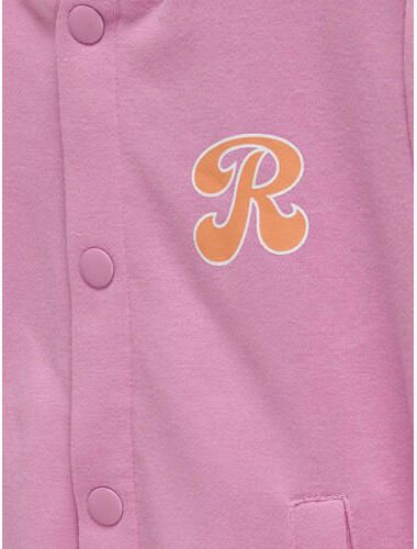 Only KIDS GIRL sweatvest KOGCONNIE met backprint roze wit Jas Meisjes Polyester Opstaande kraag 122 128