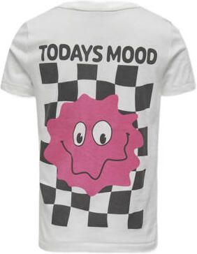 Only KIDS GIRL T-shirt KOGLANA met backprint offwhite Wit Meisjes Katoen Ronde hals 158 164