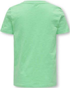 Only KIDS GIRL T-shirt KOGNUNA met tekst frisgroen Meisjes Katoen Ronde hals 122 128
