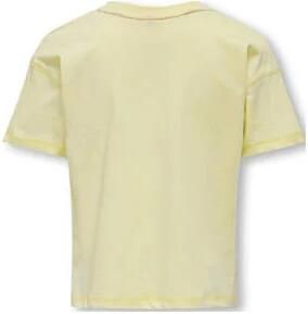 Only KIDS GIRL T-shirt KOGSINNA met tekst lichtgeel roze Meisjes Katoen Ronde hals 122 128