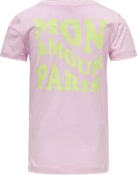 Only KIDS GIRL T-shirt KOGTRULY met backprint zachtroze Meisjes Katoen Ronde hals 122 128