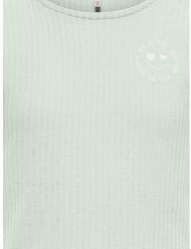 ONLY KIDS GIRL T-shirt lichtgroen met textuur Meisjes Polyester Ronde hals - Foto 3