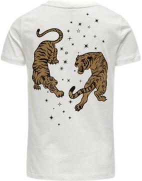 Only KIDS GIRL T-shirt met backprint wit Meisjes Katoen Ronde hals Backprint 110 116 - Foto 2