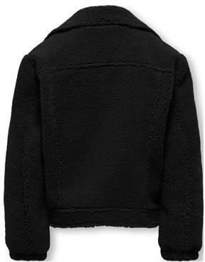 Only KIDS GIRL teddy jas zwart Effen 128 | Jas van