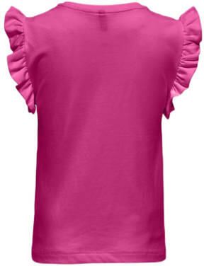 Only KIDS GIRL top KOGFILIPPA fuchsia Roze Meisjes Katoen Ronde hals Effen 122 128