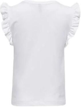 Only KIDS GIRL top KOGFILIPPA wit Meisjes Katoen Ronde hals Effen 110 116