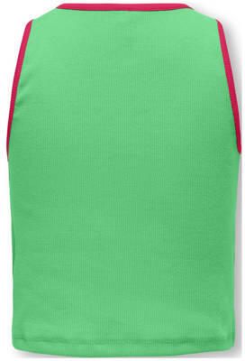 Only KIDS GIRL top KOGGRY fuchsia groen wit Roze Meisjes Stretchkatoen Ronde hals 122 128