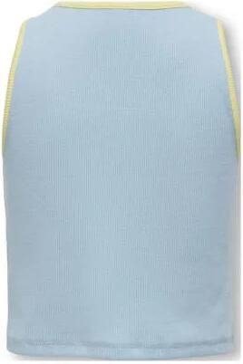 Only KIDS GIRL top KOGGRY lichtgeel lichtblauw wit Meisjes Stretchkatoen Ronde hals 122 128