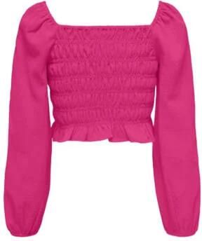 Only KIDS GIRL top KOGHELENE fuchsia Roze Meisjes Polyester Boothals Effen 128