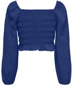 Only KIDS GIRL top KOGHELENE hardblauw Meisjes Polyester Boothals Effen 128