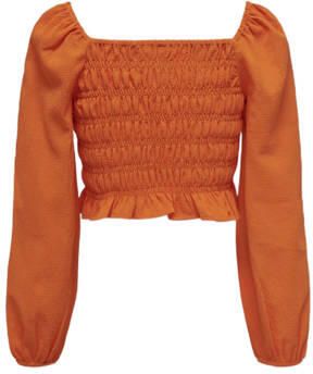 Only KIDS GIRL top KOGHELENE warm oranje Meisjes Polyester Boothals Effen 140 - Foto 2