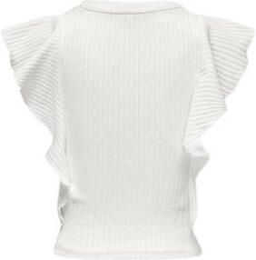 Only KIDS GIRL top KOGNELLA offwhite Wit Meisjes Polyester Ronde hals Effen 110 116