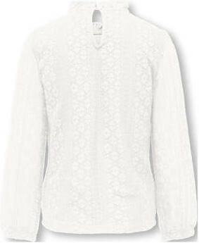 Only KIDS GIRL top KOGNEWAYA met ruches offwhite Wit Meisjes Nylon Opstaande kraag 122 128