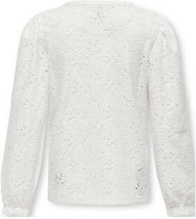 Only KIDS GIRL top KOGSMILLA met open detail wit Meisjes Polyester Ronde hals 158 164