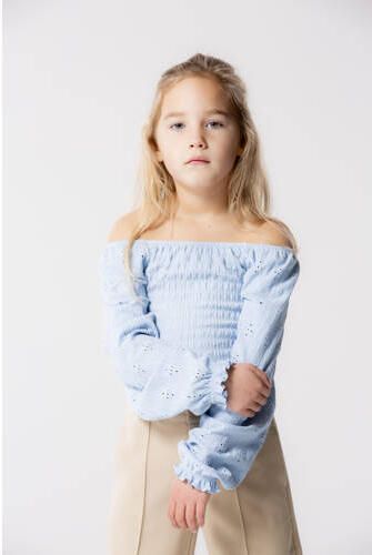 Only KIDS GIRL top KOGTILDA lichtblauw Meisjes Polyester Boothals Effen 158 164 - Foto 2