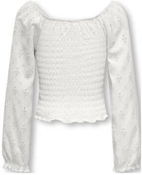 Only KIDS GIRL top KOGTILDA wit Meisjes Polyester Boothals Effen 134 140