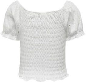 Only KIDS GIRL top KOGTILDA wit Meisjes Polyester Ronde hals Effen 122 128