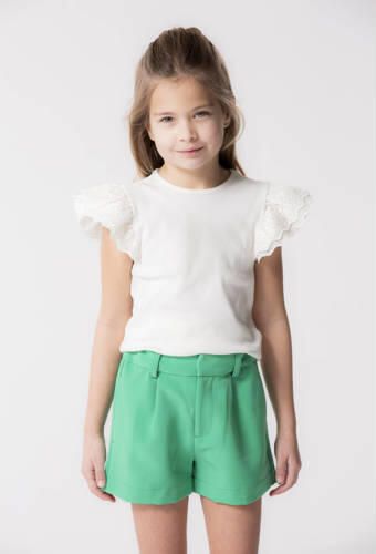 Only KIDS GIRL top KOGZENIA wit Meisjes Stretchkatoen Ronde hals Effen 158 164