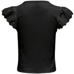 Only KIDS GIRL top KOGZENIA zwart Meisjes Stretchkatoen Ronde hals Effen 158 164