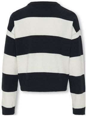 ONLY KIDS GIRL trui donkerblauw fijn gebreid Meisjes Viscose Ronde hals - Foto 4