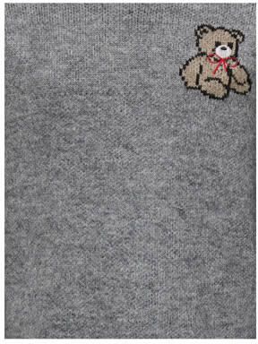 ONLY KIDS GIRL trui met backprint grijs melange gebreid Meisjes Acryl Ronde hals - Foto 5