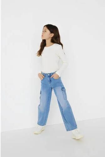 Only KIDS GIRL wide leg jeans KOGHARMONY light blue denim Blauw Effen 128 - Foto 2