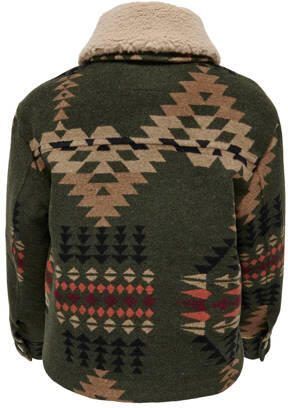 Only KIDS GIRL winterjas KOGGITA met all over print donkergroen bruin oranje Meisjes Polyester Reverskraag 158 - Foto 3