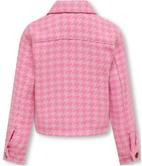 Only KIDS GIRL zomerjas KOGKIMMIE met all over print zoetroze lichtroze Meisjes Polyester Klassieke kraag 146