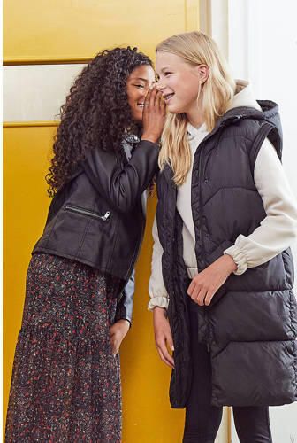 Only KIDS imitatieleren bikerjack KONFREYA zwart Jas Meisjes Imitatieleer Reverskraag 116 - Foto 2