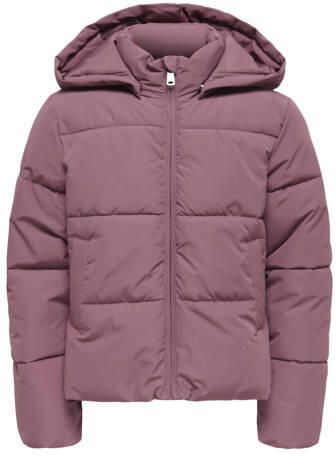 ONLY KIDS MINI gewatteerde winterjas roze Meisjes Polyester Capuchon