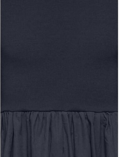 ONLY KIDS MINI korte jurk gebreid donkerblauw Meisjes Stretchkatoen Ronde hals - Foto 3
