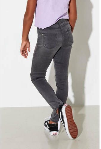 Only KIDS skinny jeans KONROYAL met katoen grijs stonewashed Effen 134 - Foto 2