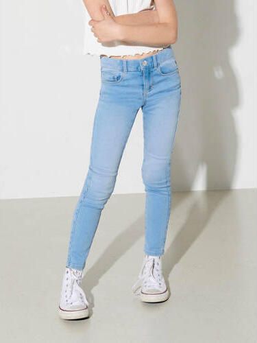 Only KIDS skinny jeans KONROYAL met katoen light denim Blauw Effen 164 - Foto 4